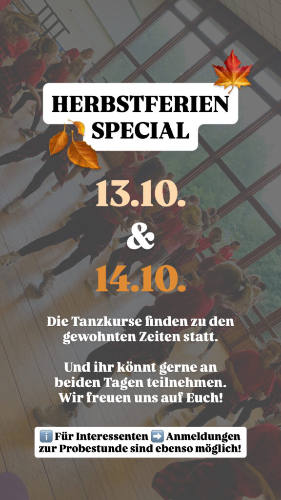 Herbstferien Special in Schmallenberg, Herbstferien Programm, Tanzkurse in Schmallenberg, Tanzen für Kinder, Jugendliche und Erwachsene