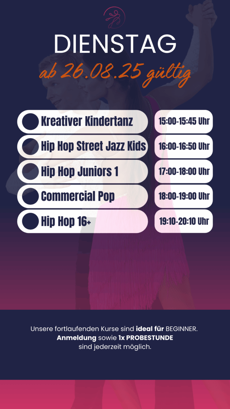 Dienstags Kursplan Öffnungszeiten Tanzhaus Schmallenberg Tanzen im Sauerland