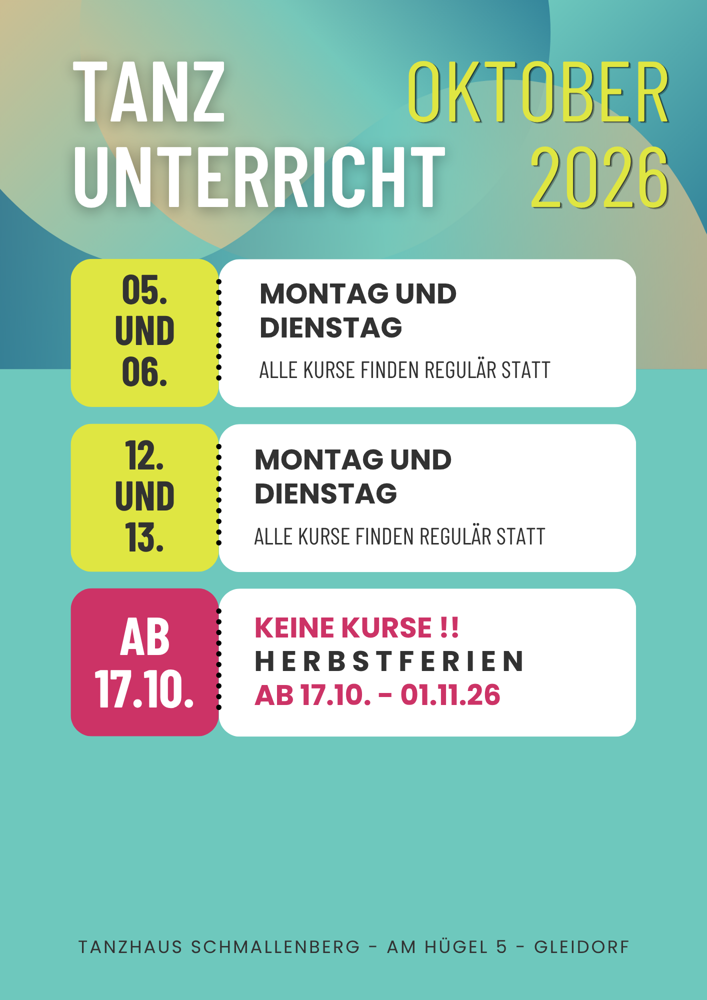 Tanzkurse in Schmallenberg und Fleckenberg, Kinder, Jugendliche und Erwachsene