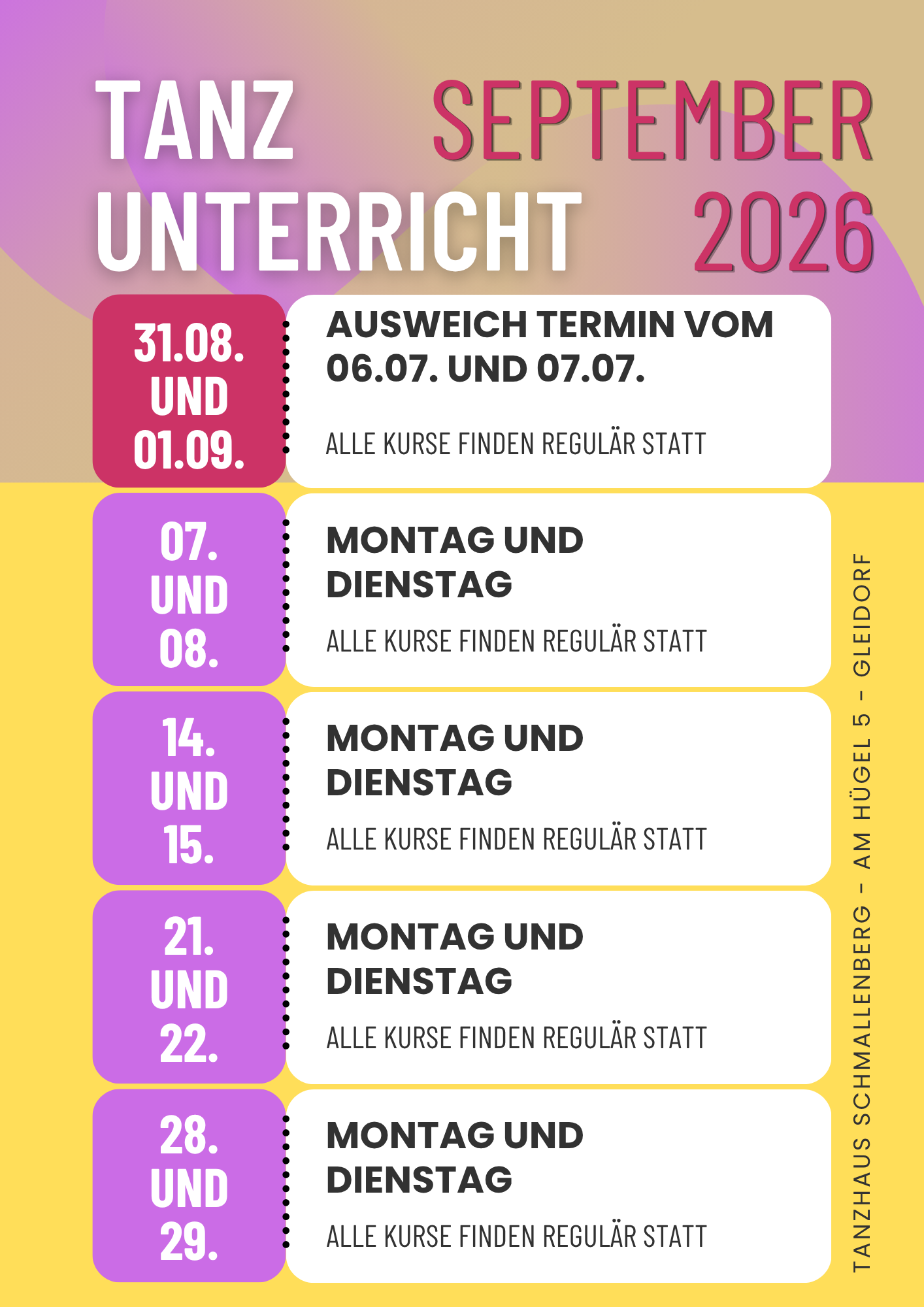 Tanzkurse in Schmallenberg und Fleckenberg, Kinder, Jugendliche und Erwachsene